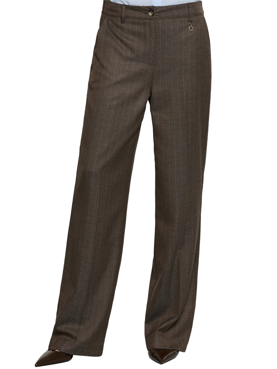 RELISH Pantalone Relish Arkini Vita Alta Marrone Coffe Liqueur