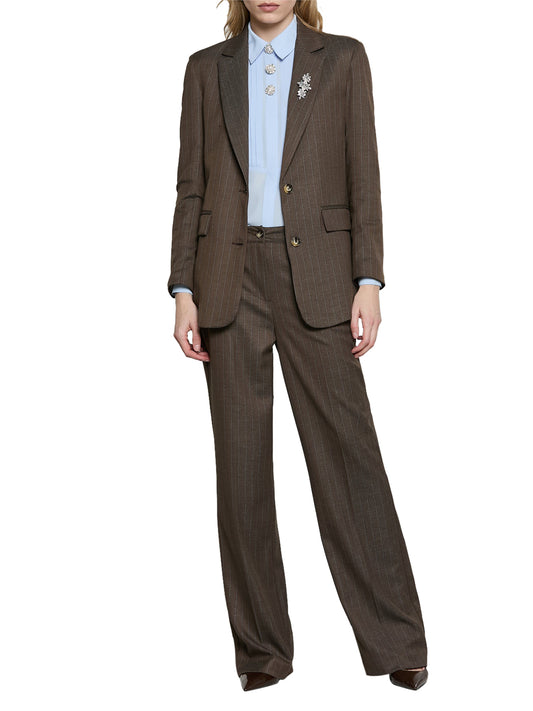 RELISH Pantalone Relish Arkini Vita Alta Marrone Coffe Liqueur