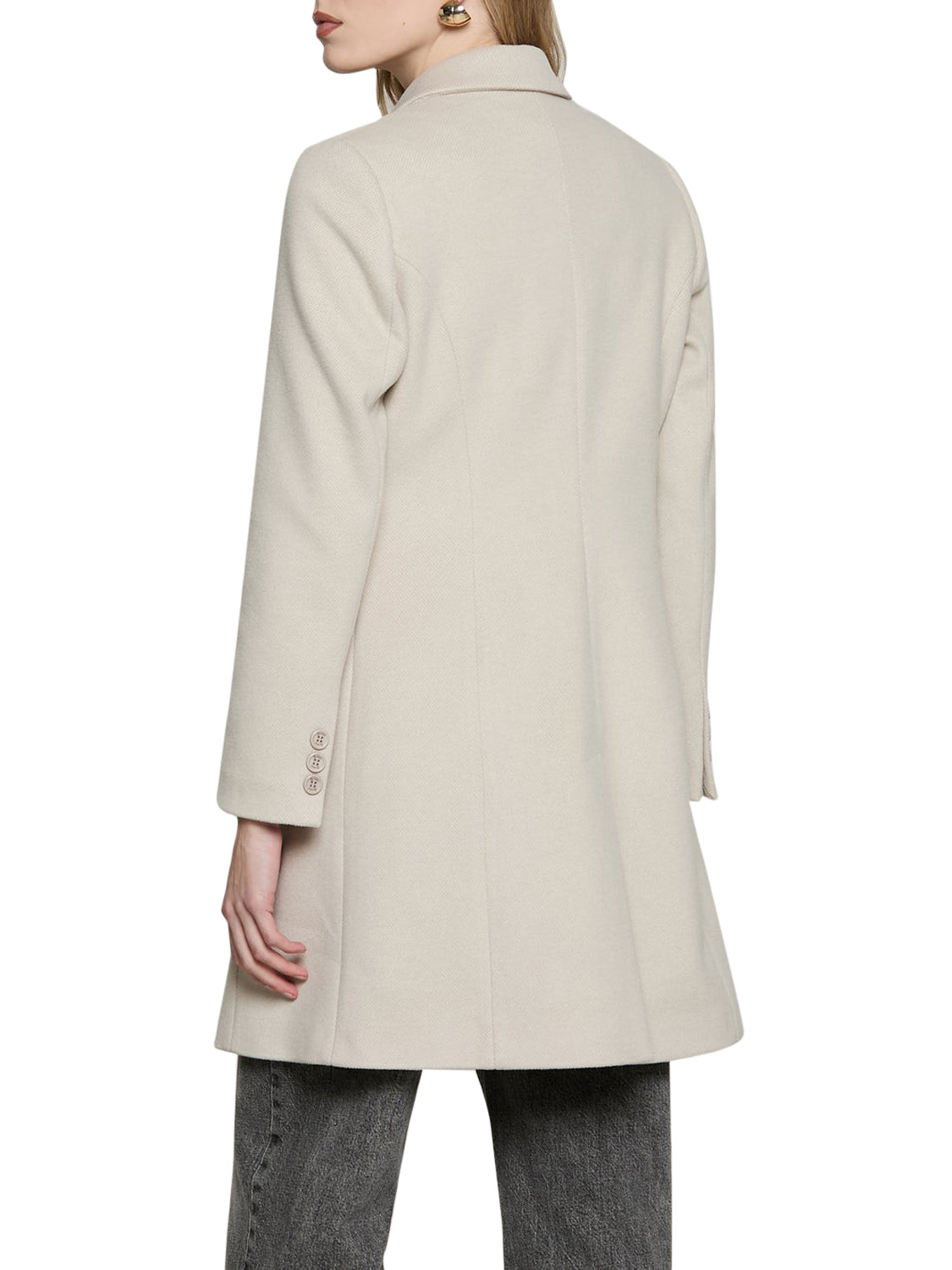 RELISH Relish Cappotto Baron Manica Lunga 1 Bottone - Avorio IVORY