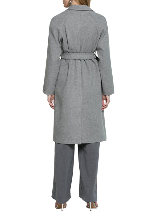 RELISH Relish Cappotto Clemia Lungo Manica Lunga Raglan Grigio Grigio Melange Chiaro