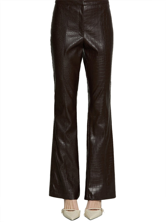 RELISH Pantalone Relish Drilly Vita Alta Zampa - Marrone Chocolate Brown