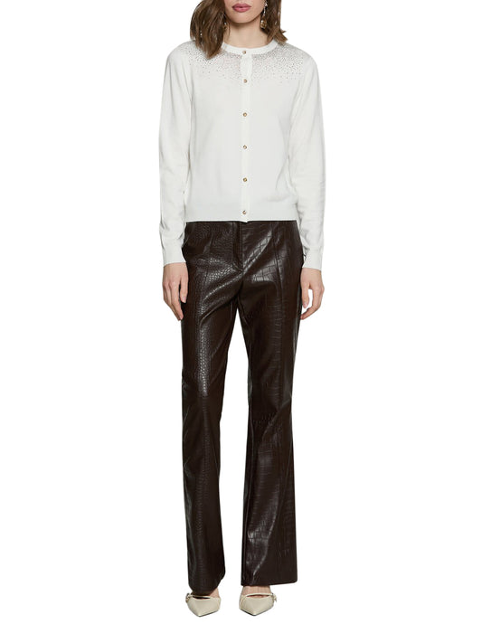 RELISH Pantalone Relish Drilly Vita Alta Zampa - Marrone Chocolate Brown