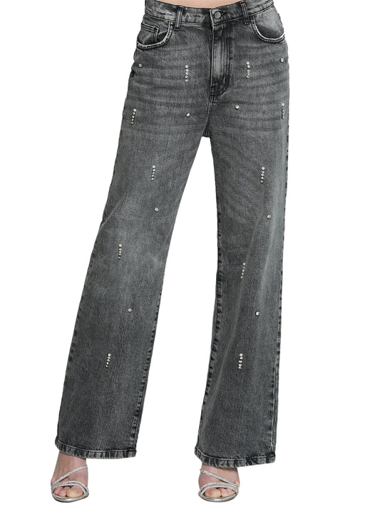 RELISH Jeans Relish Giselle Grey V Media Grigi BLACK