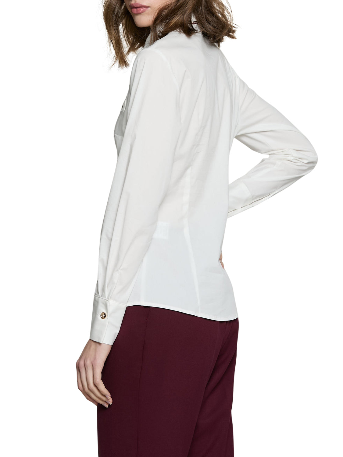 RELISH Camicia Zora Con Patta Cravatta Pois Bianco MILK