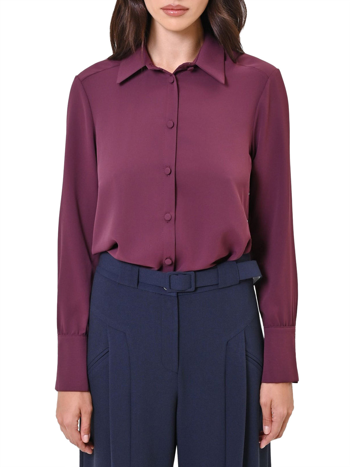 RINASCIMENTO Rinascimento Camicia In Raso Bordeaux Rosso Bordeaux Rosso