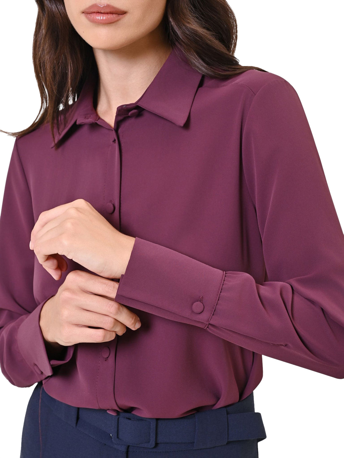 RINASCIMENTO Rinascimento Camicia In Raso Bordeaux Rosso Bordeaux Rosso