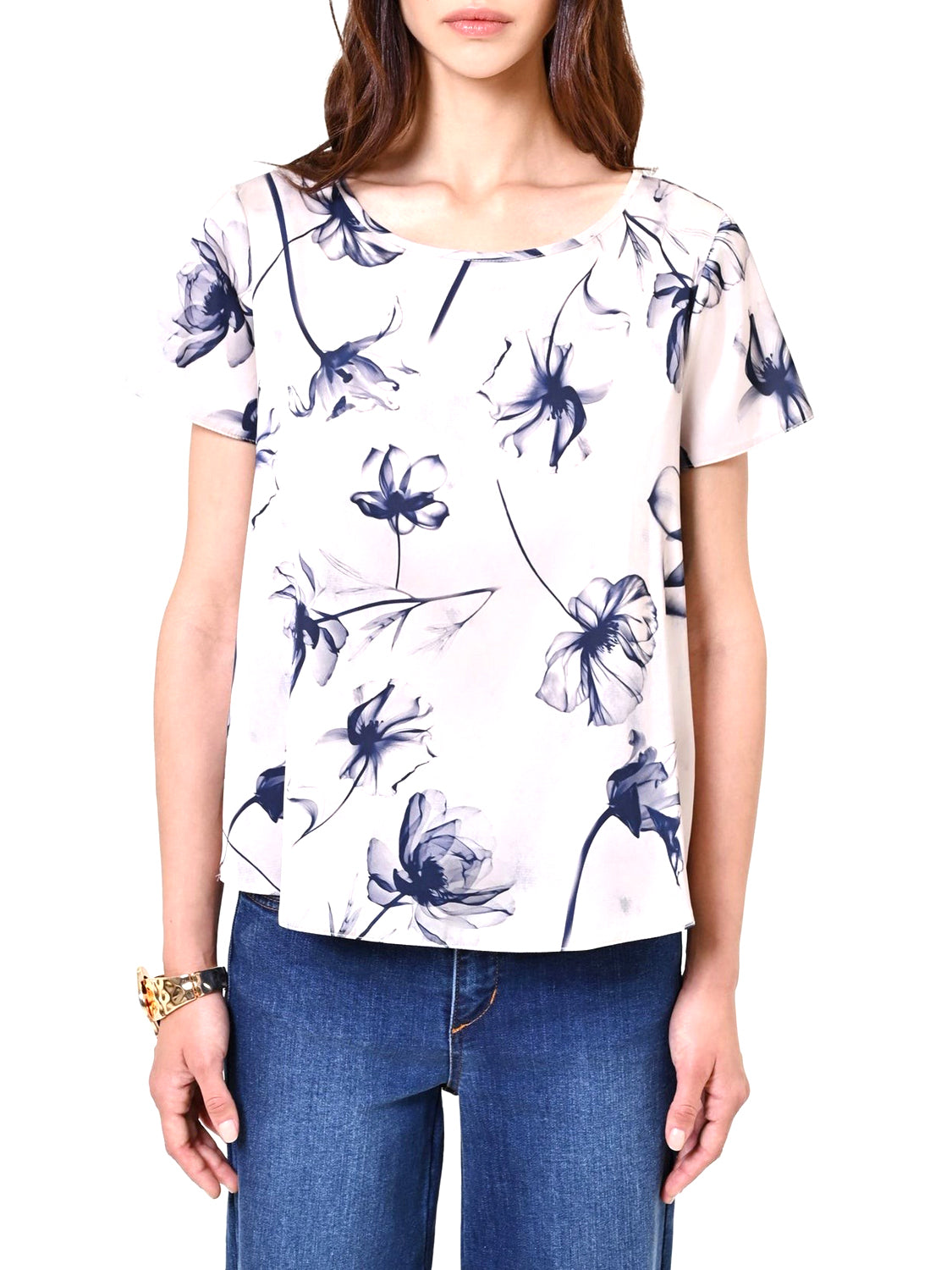 RINASCIMENTO Blusa Rinascimento Con Stampa Floreale Blu BLU NAVY