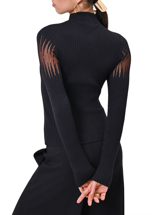 RINASCIMENTO Maglia Rinascimento Con Inserto Semitrasparente Nero Nero