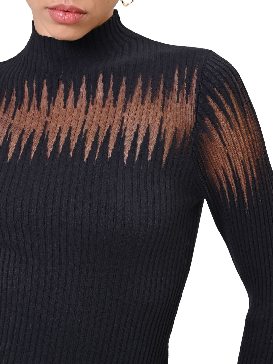 RINASCIMENTO Maglia Rinascimento Con Inserto Semitrasparente Nero Nero