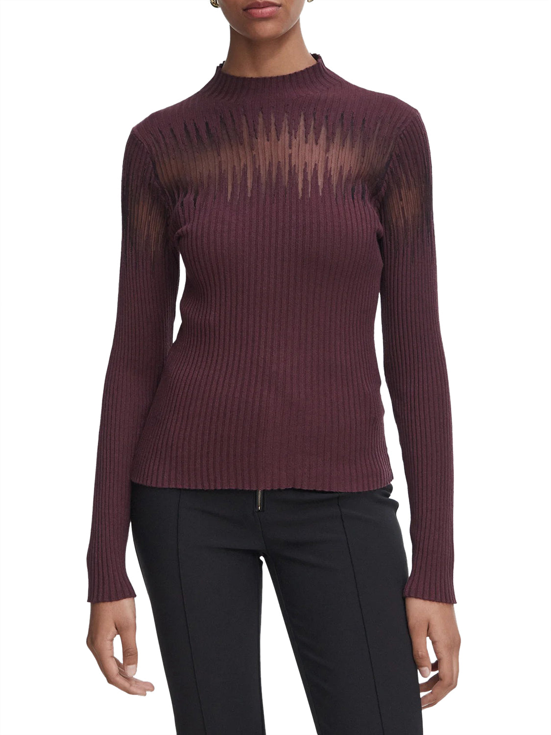 RINASCIMENTO Rinascimento Maglia Con Inserto Semitrasparente Bordeaux Bordeaux Rosso