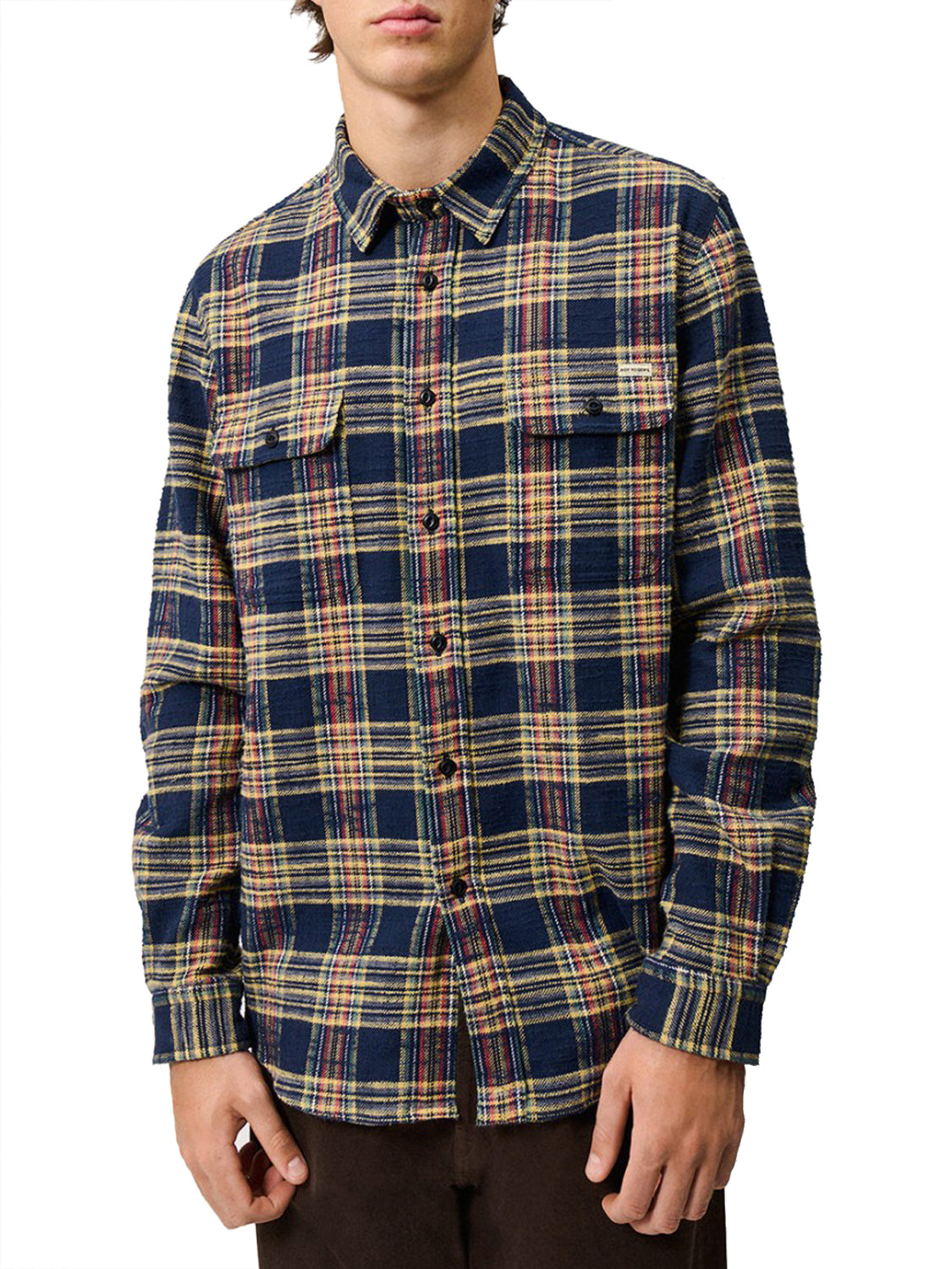 ROY ROGERS Camicia Roy Rogers Work In Flanella A Quadri Blu Giallo Blue/Yellow