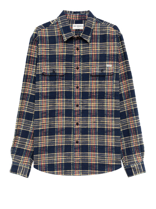 ROY ROGERS Camicia Roy Rogers Work In Flanella A Quadri Blu Giallo Blue/Yellow