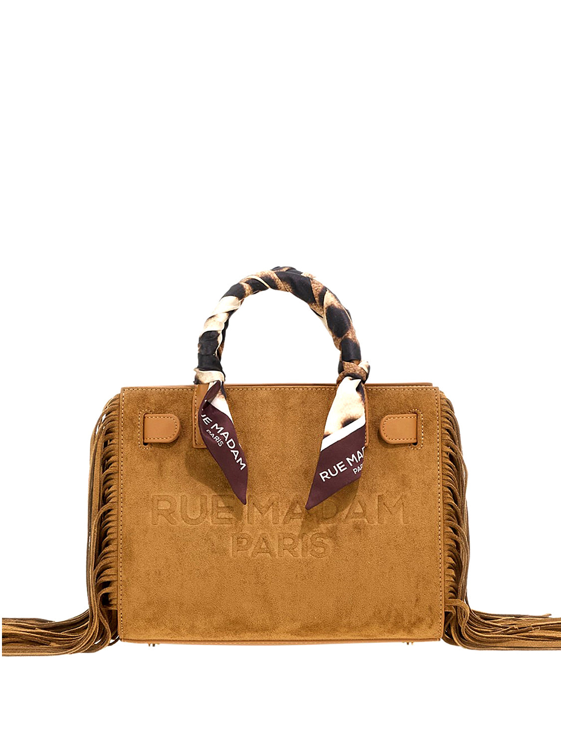 RUE MADAM Borsa A Mano Rue Madam Canyon Mini Tote Fringe Marrone Suede Cognac