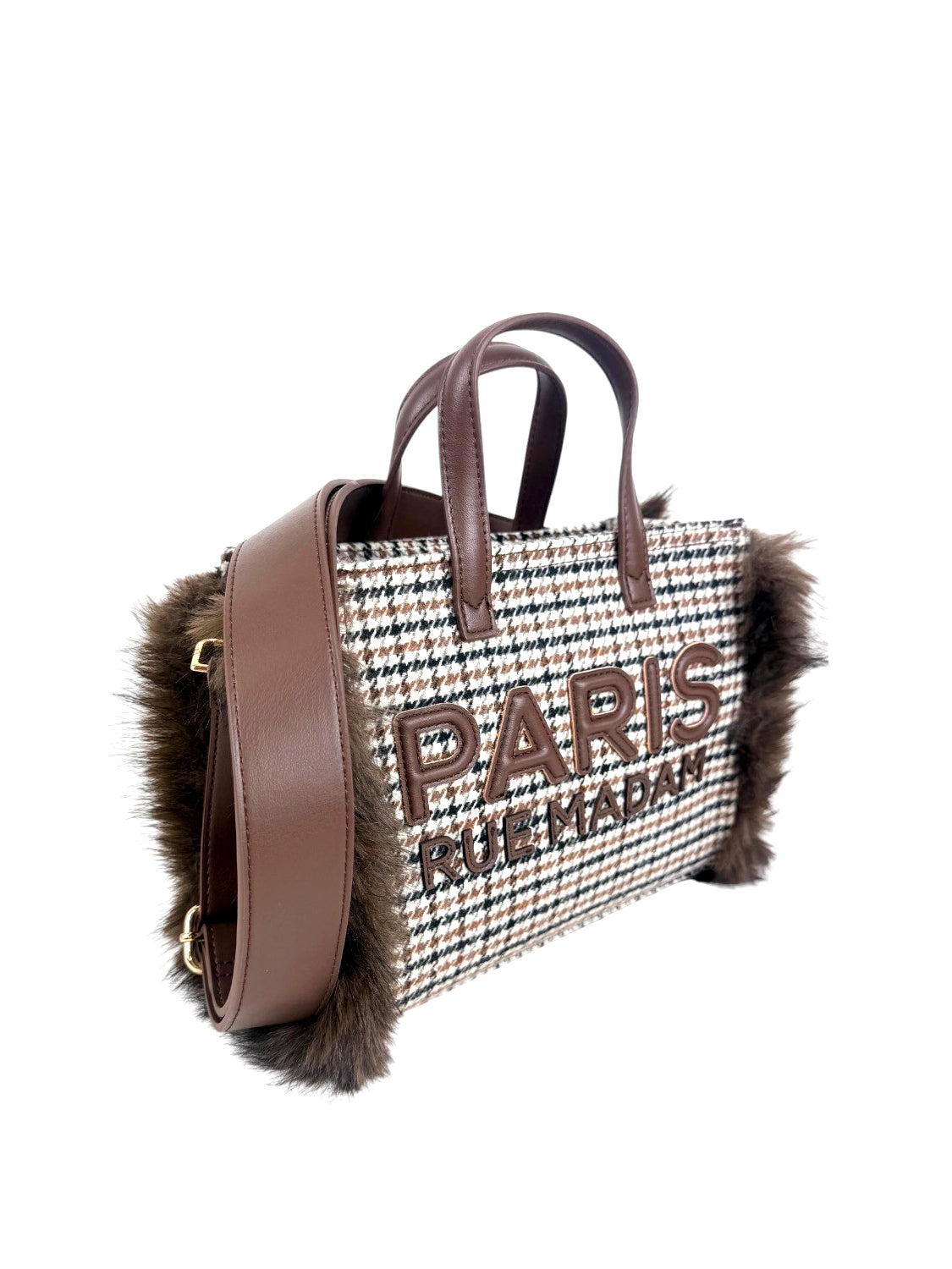 RUE MADAM Rue Madame Borsa A Mano Mini Tote - Marrone Pied De Poule