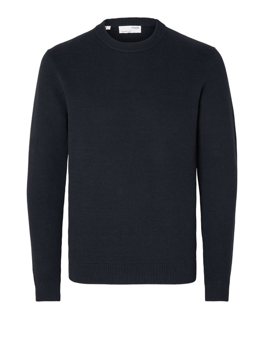 SELECTED Maglione Selected Slmdane Ls Knit Structure Crew Neck Noos Blu BLUE