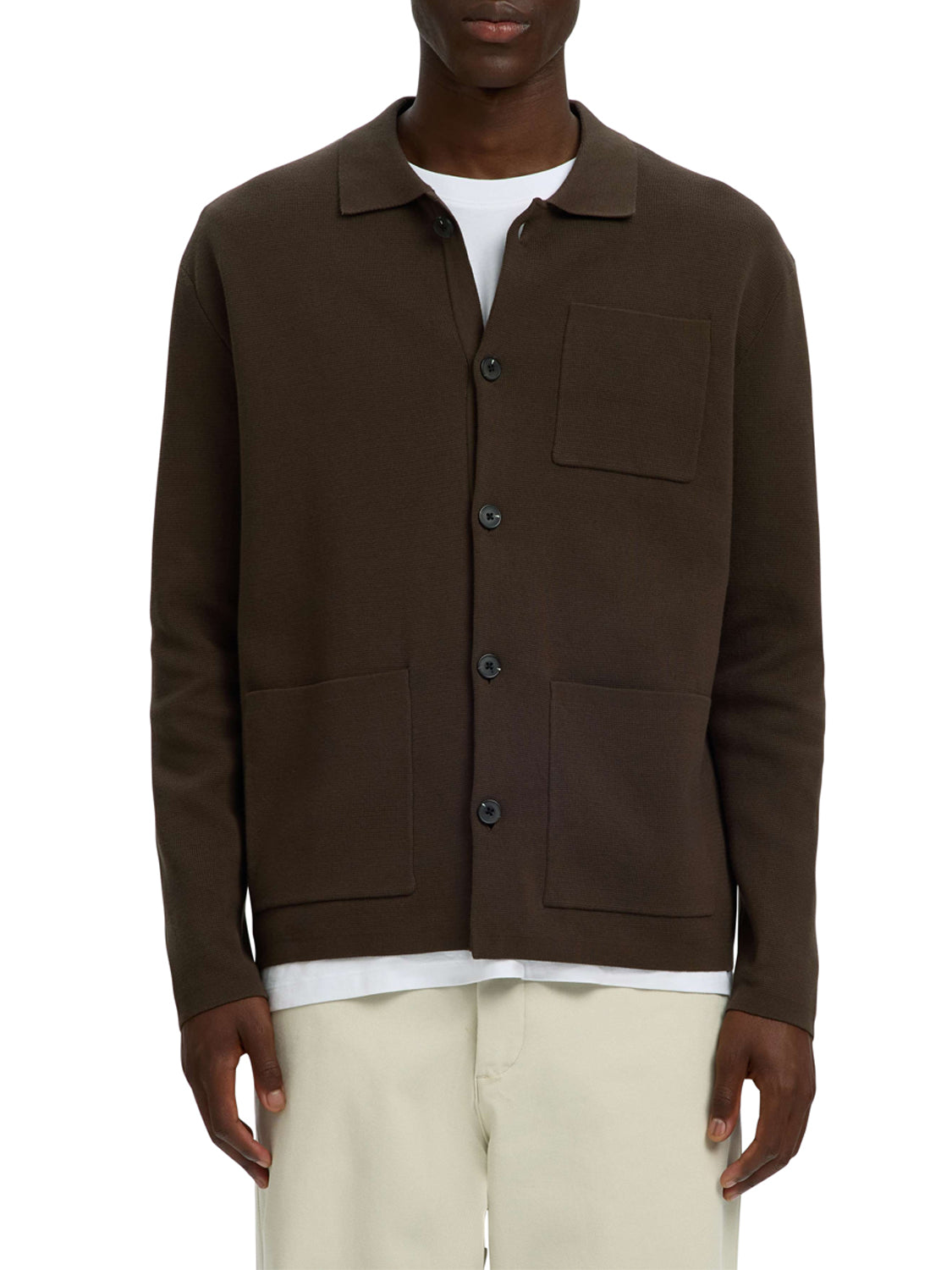 SELECTED Selected Cardigan Slmmike Light Polo - Marrone BROWN