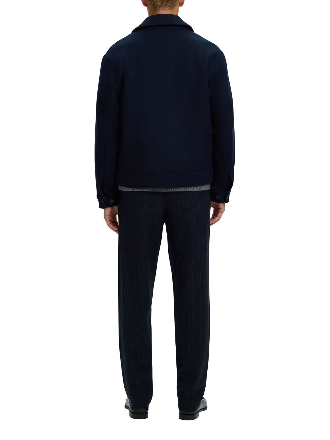 SELECTED Giubbotto Selected Miscela Di Lana Navy BLUE