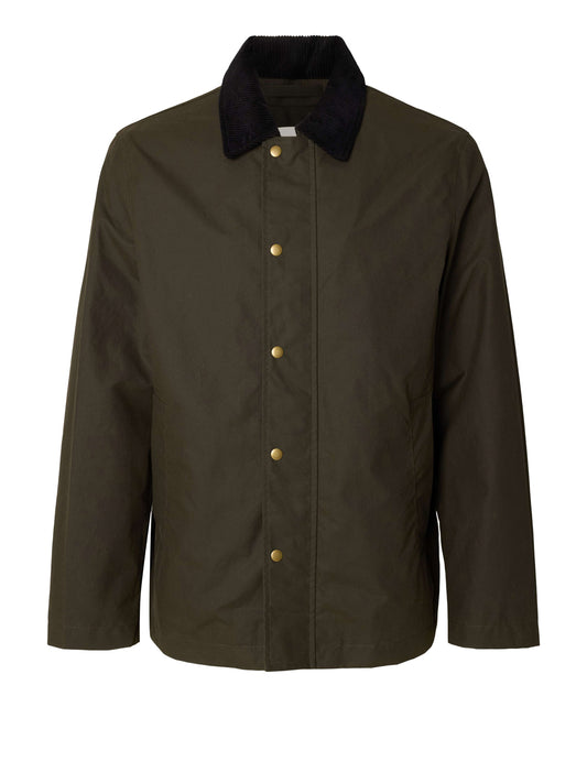 SELECTED Selected Giubbotto Slmwalter Waxed Cotton 2.0 - Verde GREEN