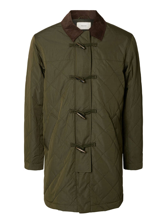 SELECTED Cappotto Selected Slmnigel Quilted Duffel Coat - Verde GREEN