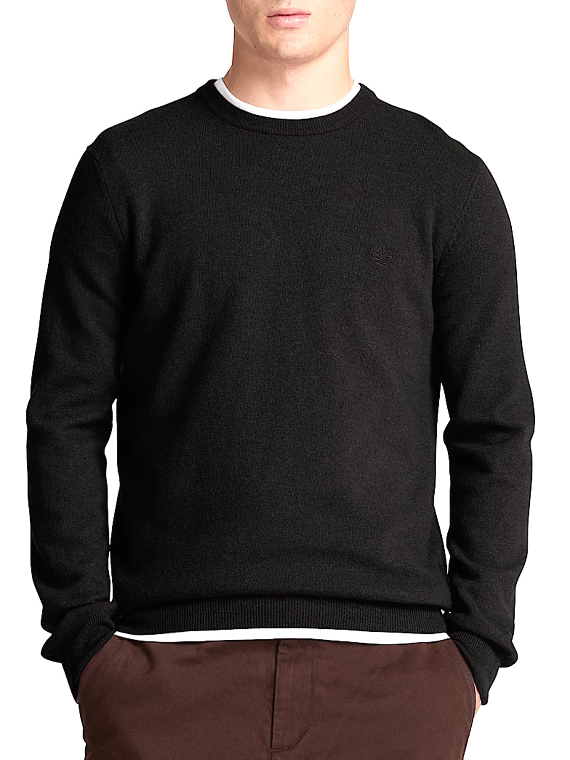 TIMBERLAND Maglione Timberland Girocollo in Lana Merino Cohas Brook Nero BLACK