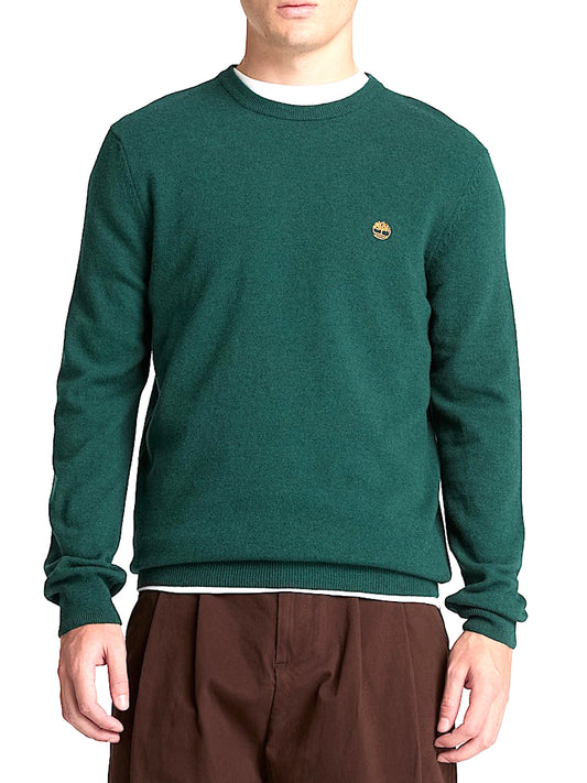 TIMBERLAND Maglione Girocollo Timberland in Lana Merino Cohas Brook Verde Scuro Light Green