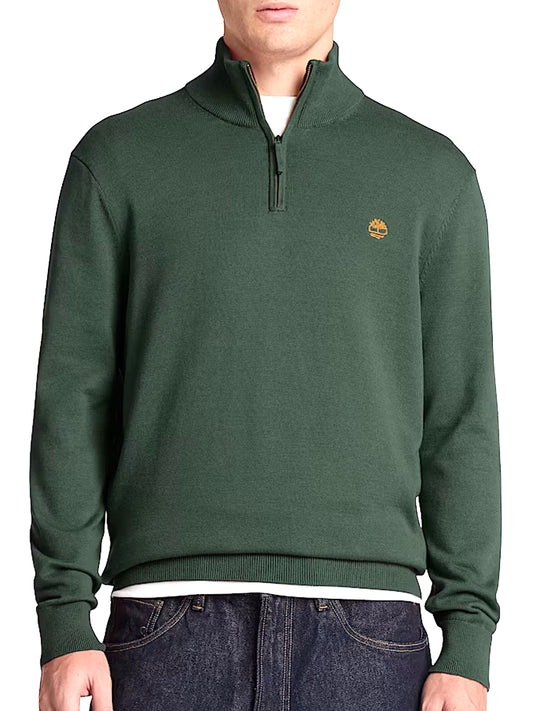 TIMBERLAND Maglione Williams River Quarter Zip Timberland - Verde Scuro Dark green