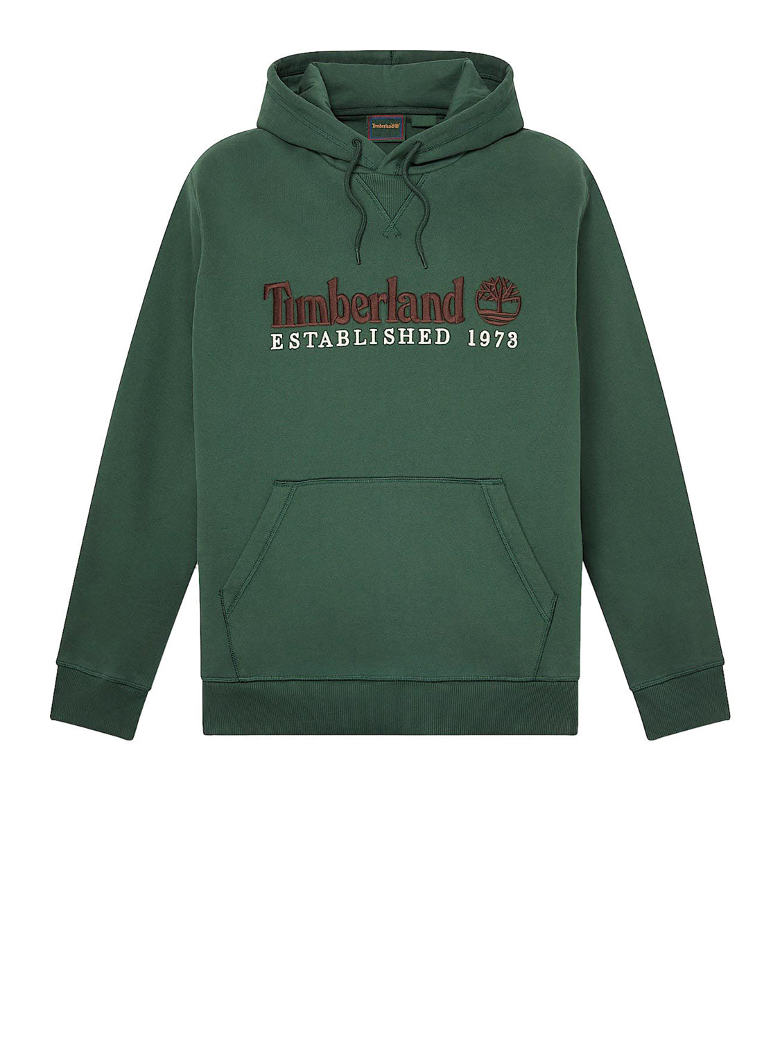 TIMBERLAND Felpa Timberland con Logo Established 1973 Ricamato Verde Scuro Dark green