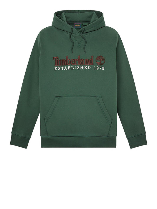 TIMBERLAND Felpa Timberland con Logo Established 1973 Ricamato Verde Scuro Dark green