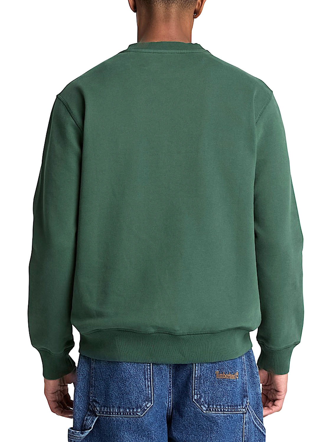 TIMBERLAND Timberland Felpa Girocollo con Logo Established 1973 Ricamato Verde Scuro Dark green