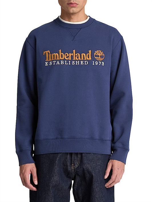 TIMBERLAND Timberland Felpa Girocollo con Logo Established 1973 Ricamato Navy DARK BLUE
