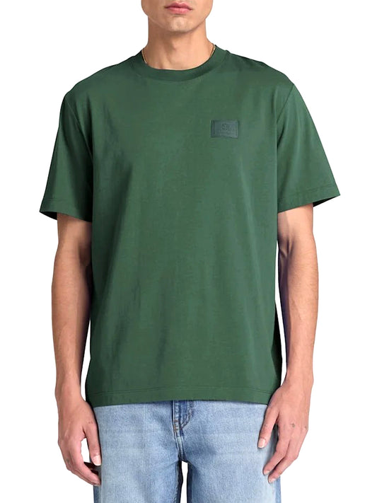TIMBERLAND T-Shirt Silicon Badge Ss Timberland - Verde Scuro Dark green