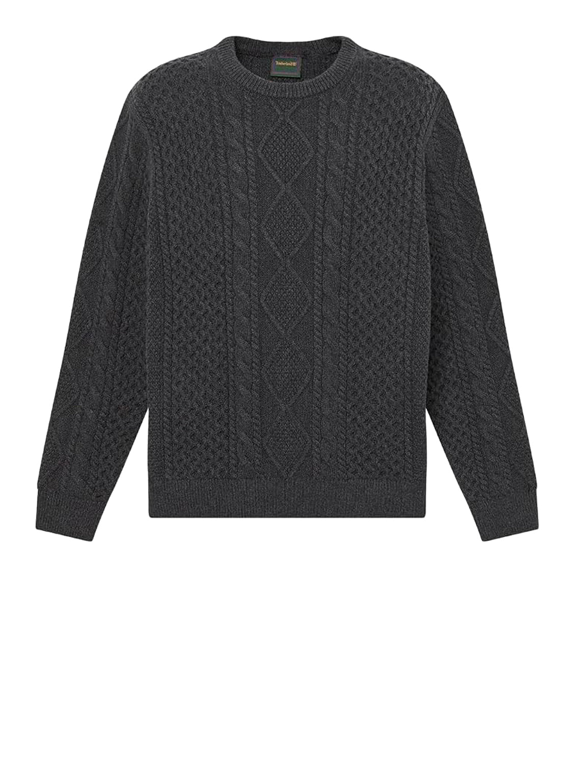 TIMBERLAND Maglione Timberland Girocollo in Maglia a Trecce Phillips Brook Coal Charcoal