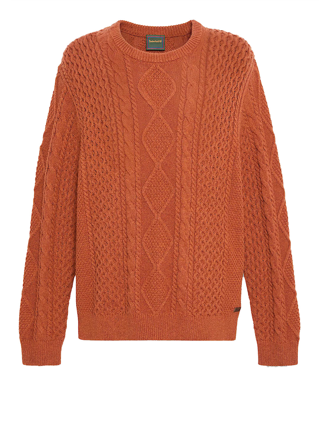 TIMBERLAND Maglione Timberland Girocollo in Maglia a Trecce Phillips Brook Marrone Medium Brown