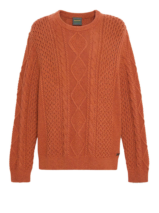 TIMBERLAND Maglione Timberland Girocollo in Maglia a Trecce Phillips Brook Marrone Medium Brown