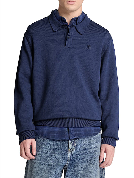 TIMBERLAND Maglione Timberland Stile Polo in Cotone Williams River Navy DARK BLUE