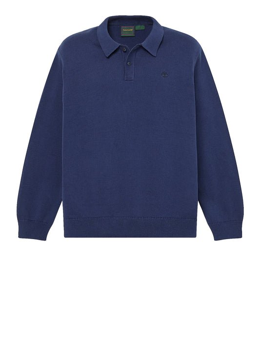 TIMBERLAND Maglione Timberland Stile Polo in Cotone Williams River Navy DARK BLUE
