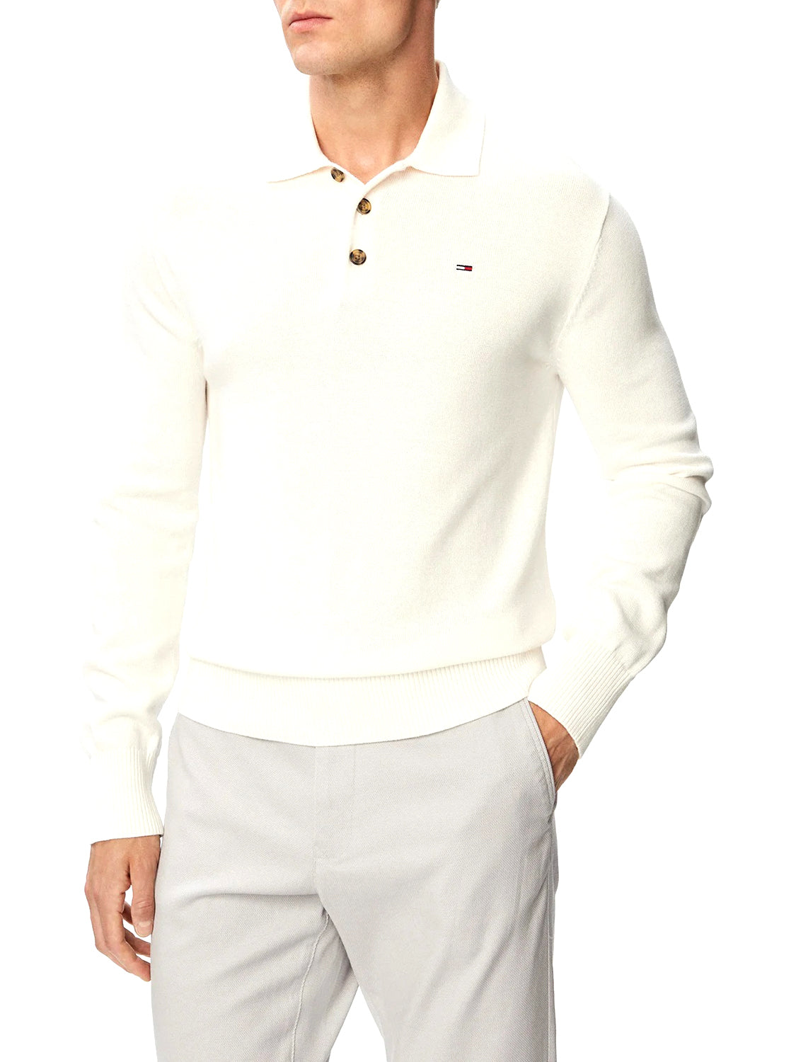 TOMMY JEANS 1USCITA Tommy Jeans Maglione In Tinta Unita Bianco Off White