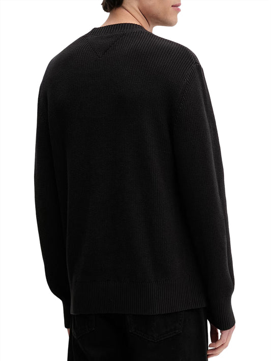 TOMMY JEANS 1USCITA Tommy Jeans Maglia Logo Ricamato Nero BLACK