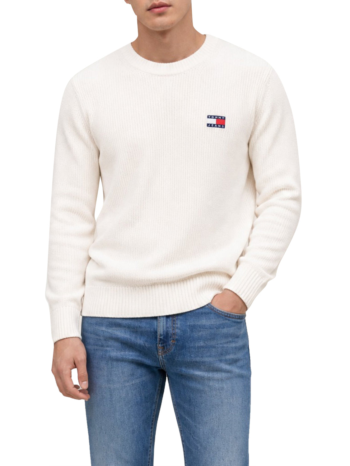 TOMMY JEANS 1USCITA Tommy Jeans Maglione In Tinta Unita Bianco Ancient White