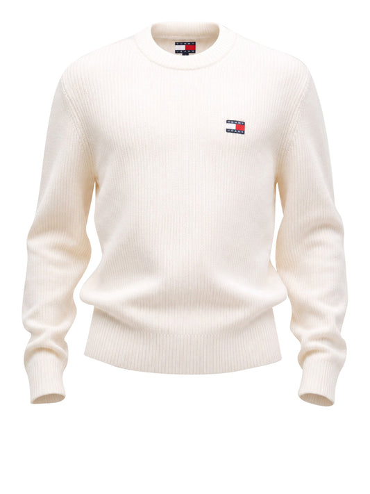 TOMMY JEANS 1USCITA Tommy Jeans Maglione In Tinta Unita Bianco Ancient White