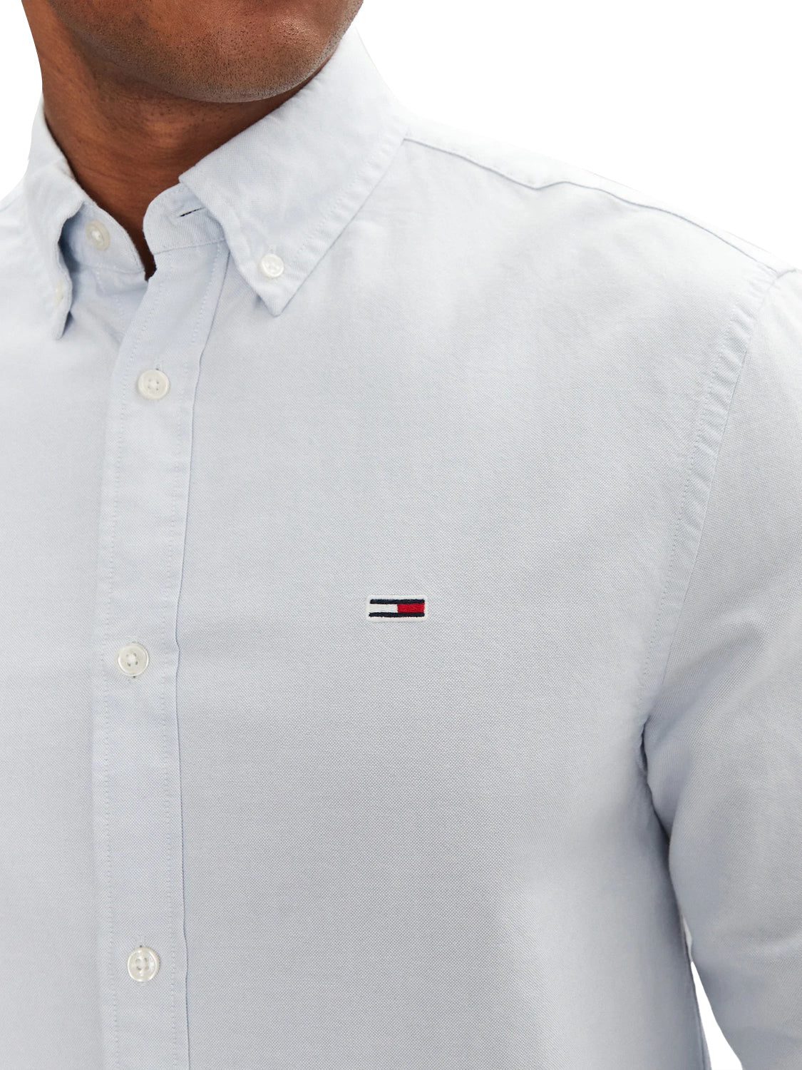 TOMMY JEANS 1USCITA Tommy Hilfiger Camicia Tinta Unita Celeste Sweet Blue