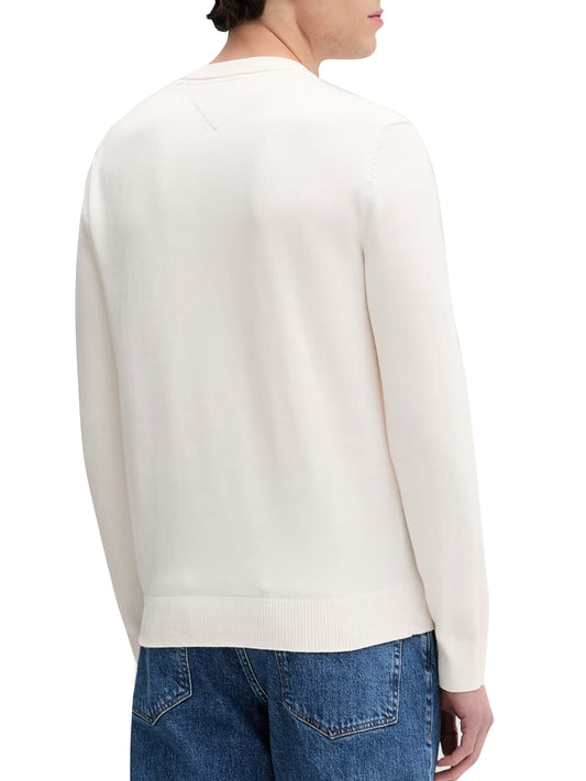 TOMMY JEANS 1USCITA Tommy Jeans Pullover Flag Slim Fit Leggero - Bianco Off White