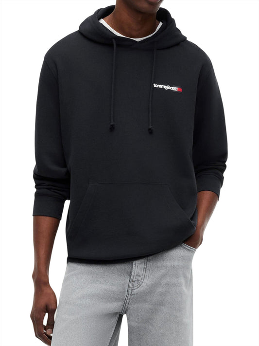 TOMMY JEANS 1USCITA Tommy Jeans Felpa Logo Stampato Nero BLACK