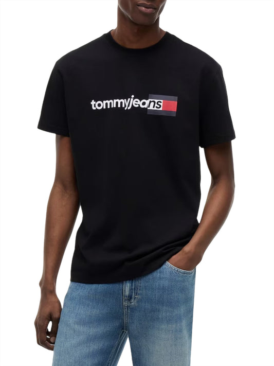 TOMMY JEANS 1USCITA Tommy Jeans T-Shirt Logo Frontale Nero BLACK