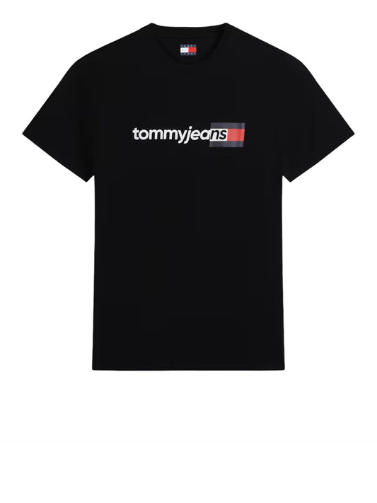TOMMY JEANS 1USCITA Tommy Jeans T-Shirt Logo Frontale Nero BLACK