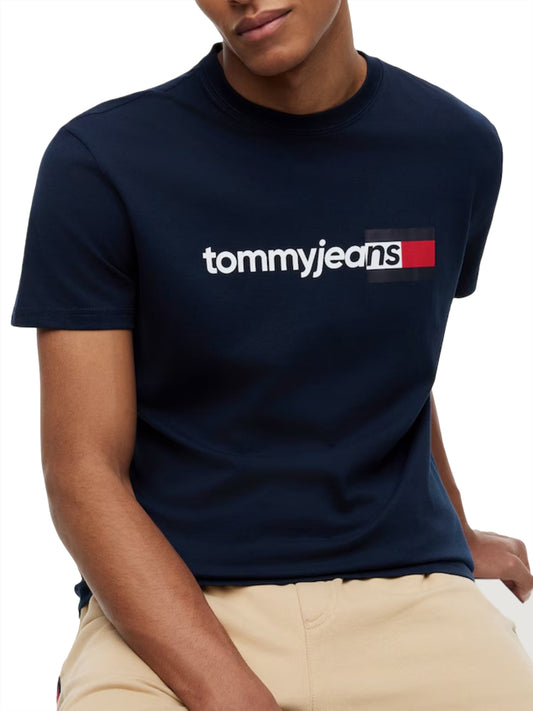 TOMMY JEANS 1USCITA Tommy Jeans T-Shirt Logo Frontale Navy Dark Night Navy