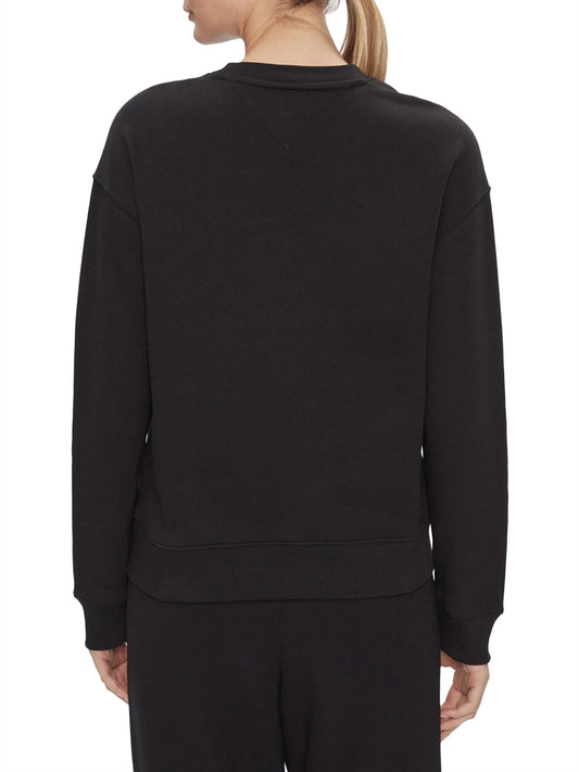 TOMMY JEANS 1USCITA Tommy Jeans Felpa Logo Frontale Nero BLACK