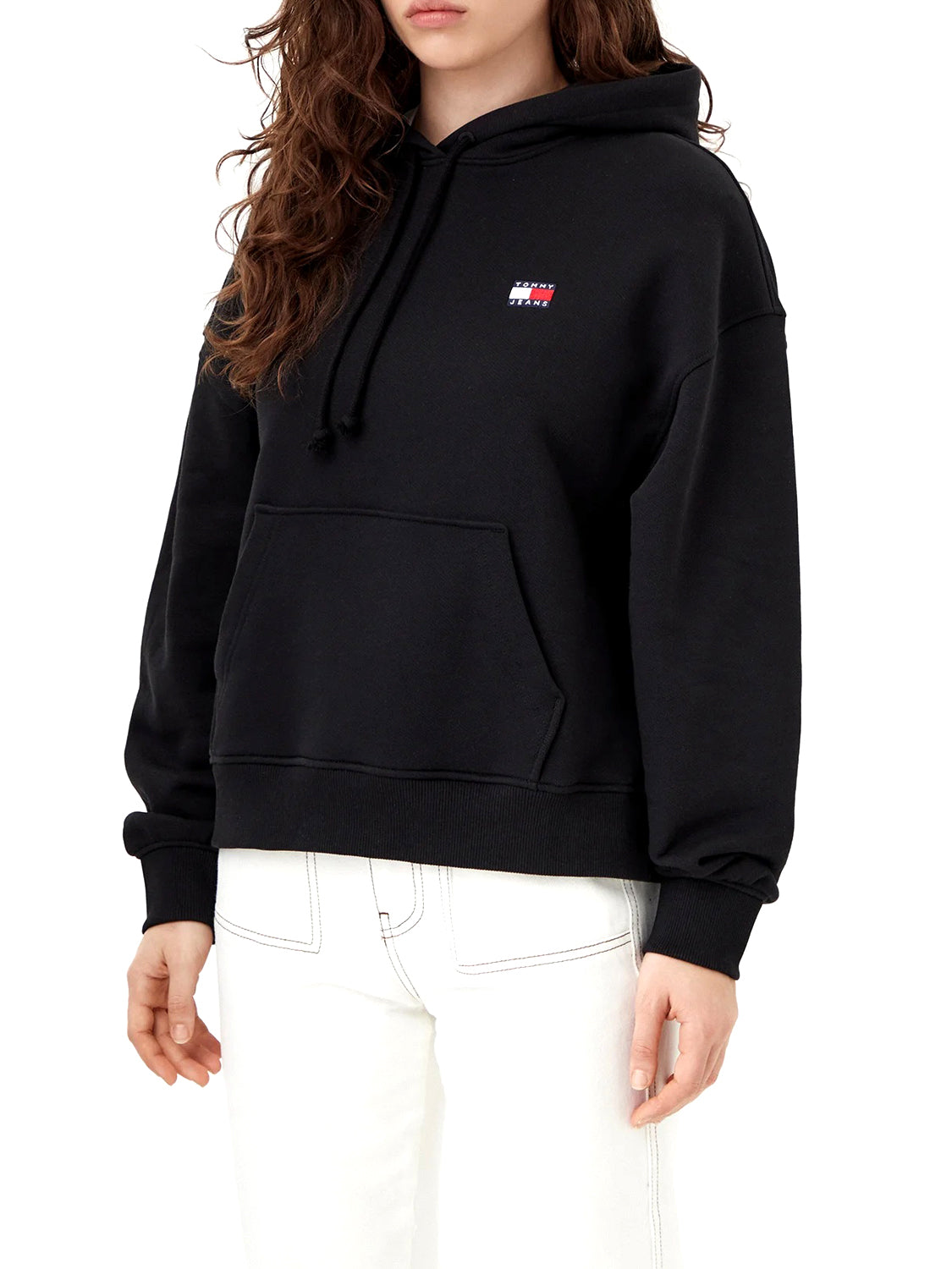 TOMMY JEANS 1USCITA Tommy Jeans Felpa Patch Logo Frontale Nero BLACK