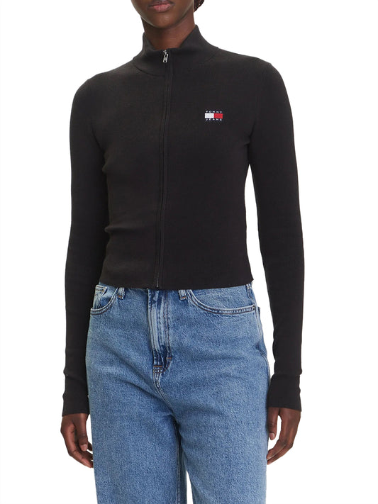 TOMMY JEANS 1USCITA Tommy Jeans Maglia Patch Logo Frontale Nero BLACK