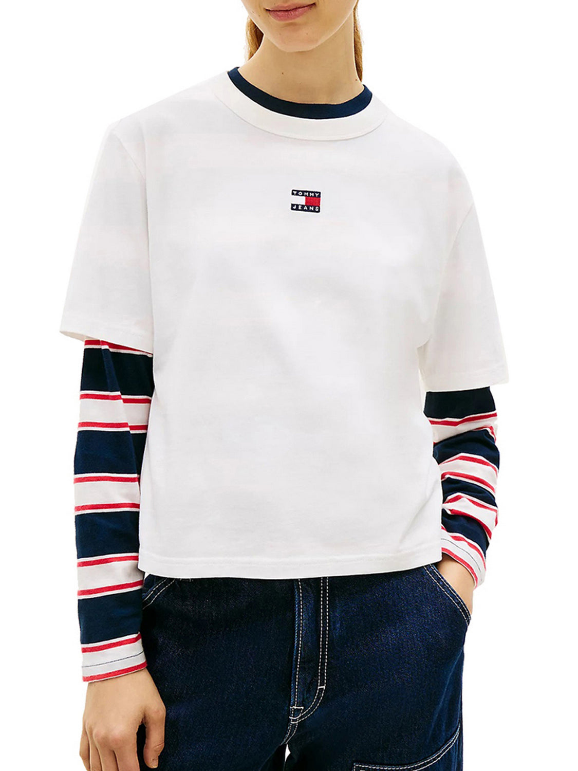TOMMY JEANS 1USCITA T-Shirt Tommy Hilfiger Boxy Fit - Bianco Ecru